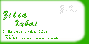 zilia kabai business card
